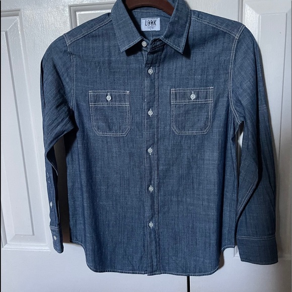Boys Lg. Look by crewcuts JCrew denim shirt NWT - Picture 1 of 3